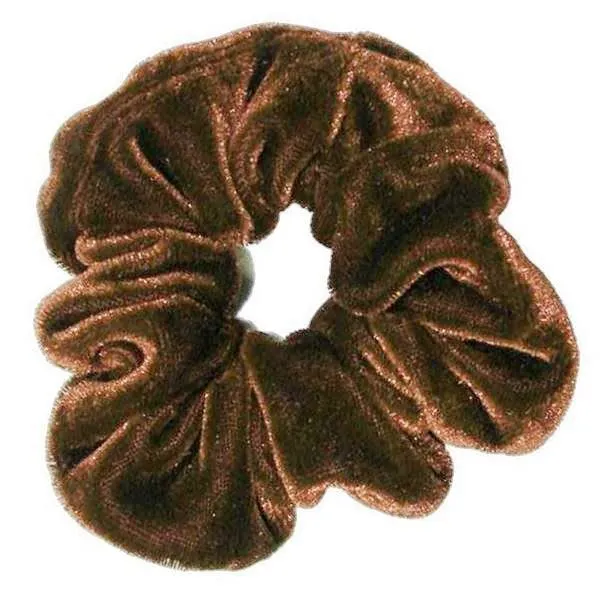 Scrunchie Haargummi – Velour Mittelbraun