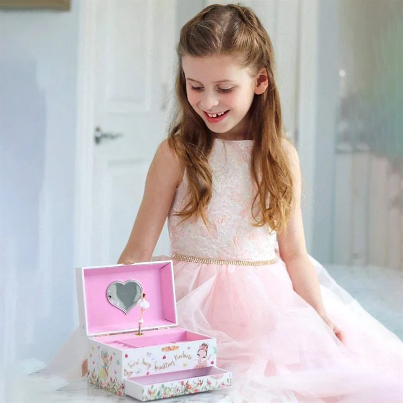 Schmuckkästchen für Kinder – Musik & Ballerina – Weiß