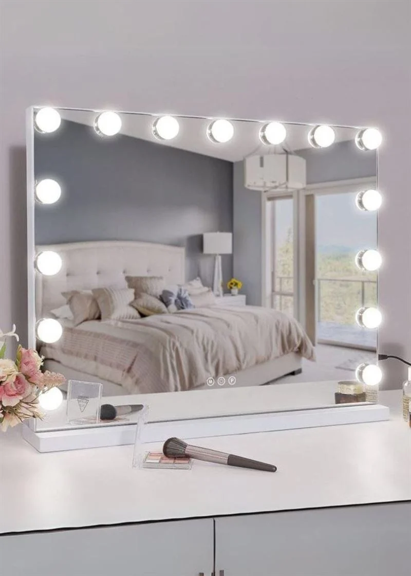 Schminkspiegel Hollywood – LED Beleuchtung & Touch – Weiß UNIQ