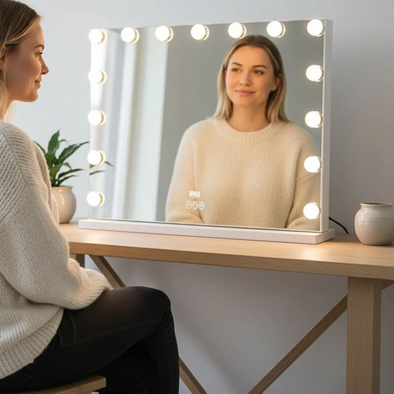 Schminkspiegel Hollywood – LED Beleuchtung & Touch – Weiß UNIQ