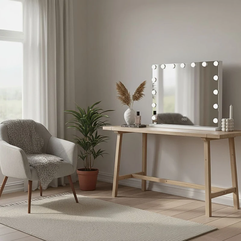 Schminkspiegel Hollywood – LED Beleuchtung & Touch – Weiß UNIQ