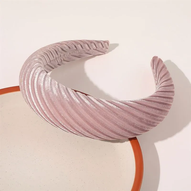 Haarreif SOHO Natalie – rosa Samt mit breitem Design
