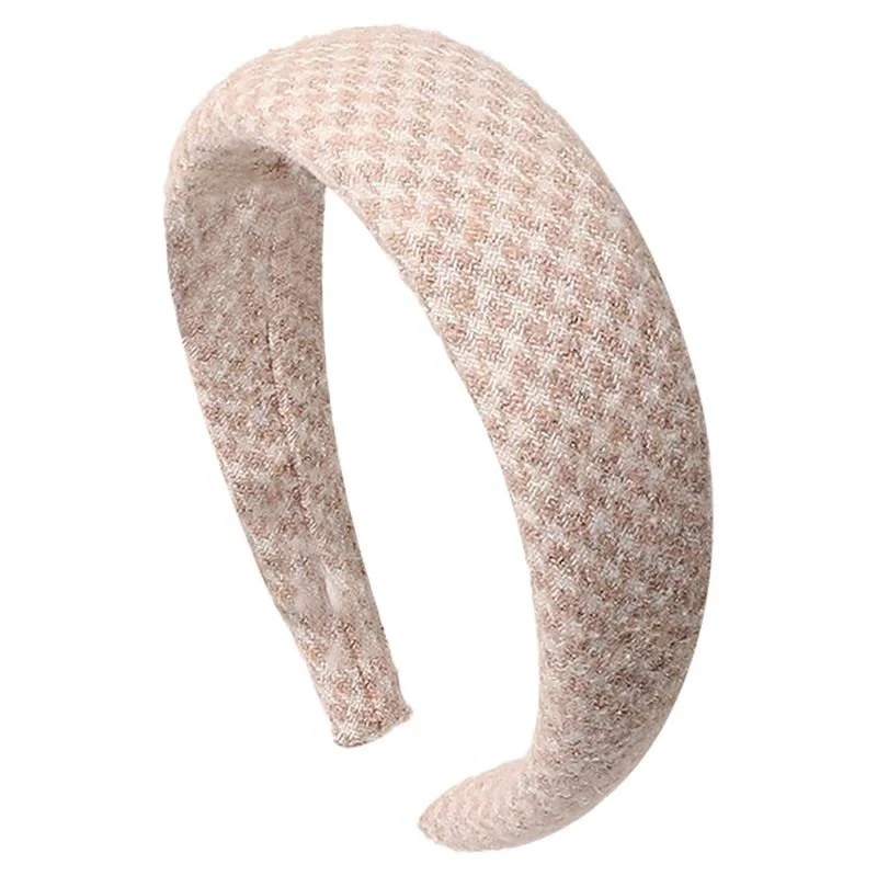 Haarreif – SOHO Pianna mit Pepitamuster – Pfirsich-beige/Weiß