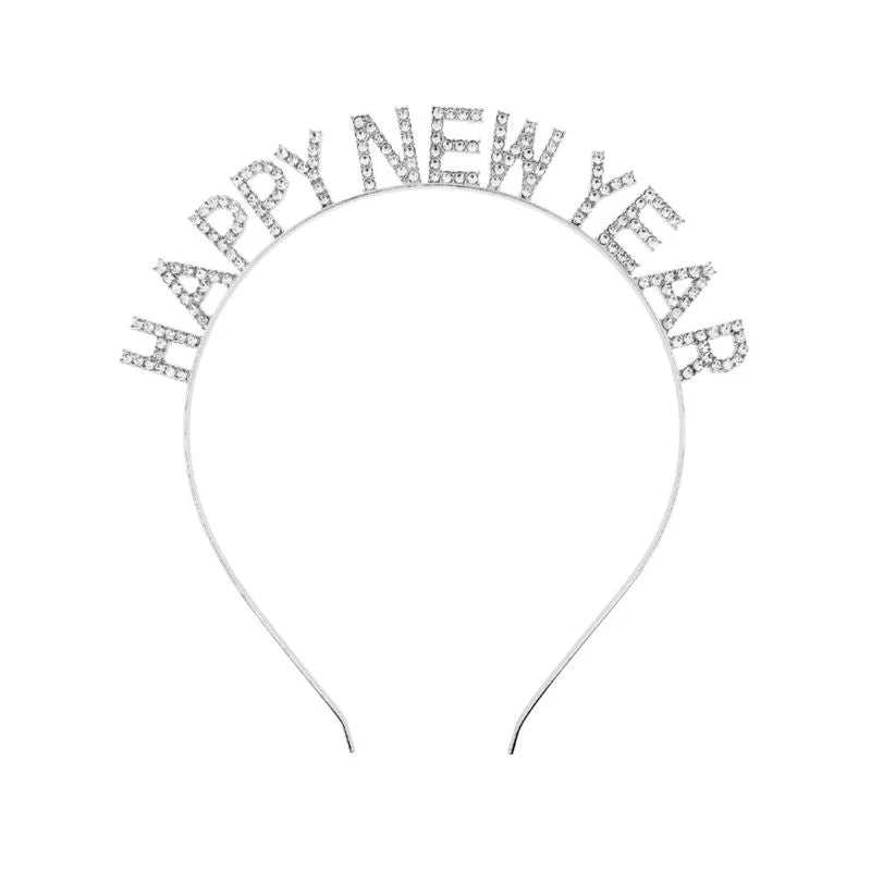 Haarreif Happy New Year – Silber mit Strass