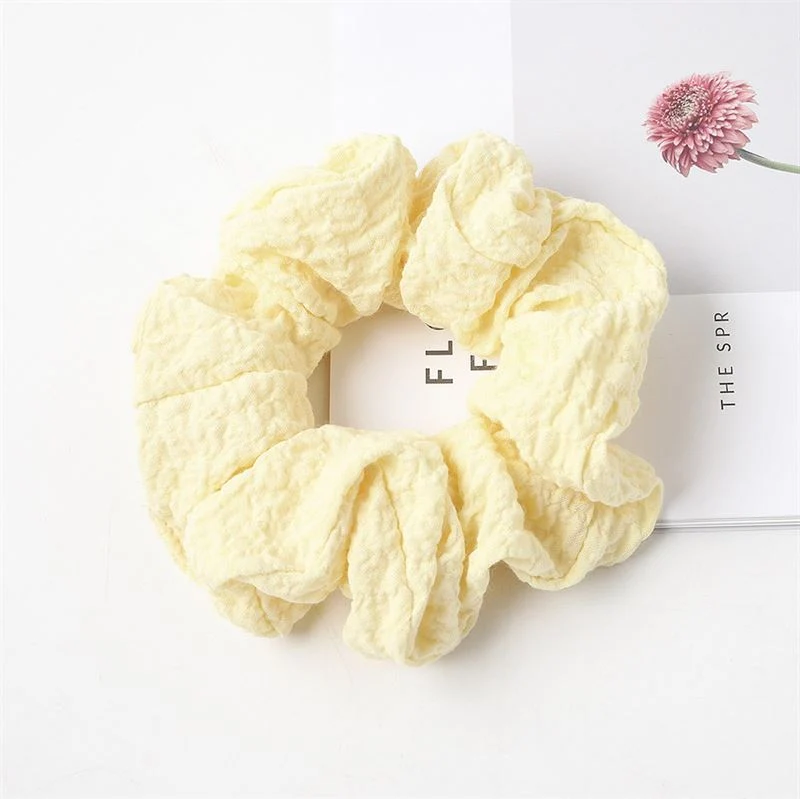 Scrunchie SOHO Frida – Seersucker Baumwolle Gelb