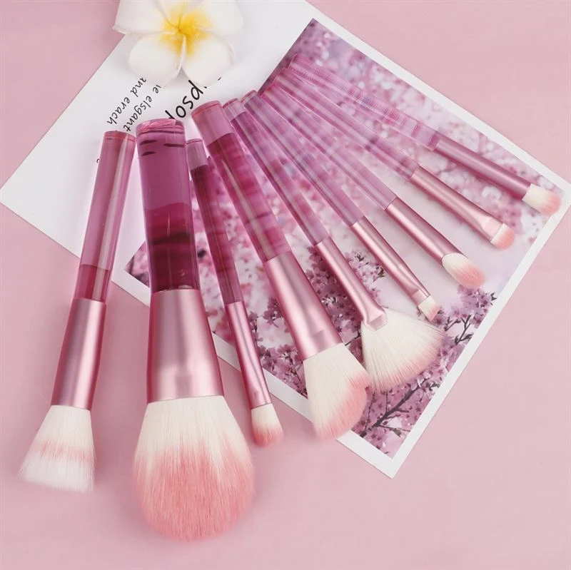 Technique PRO Translucent Perfection Make-up-Pinsel-Set – 9 Make-up-Pinsel mit Tasche (PINK)
