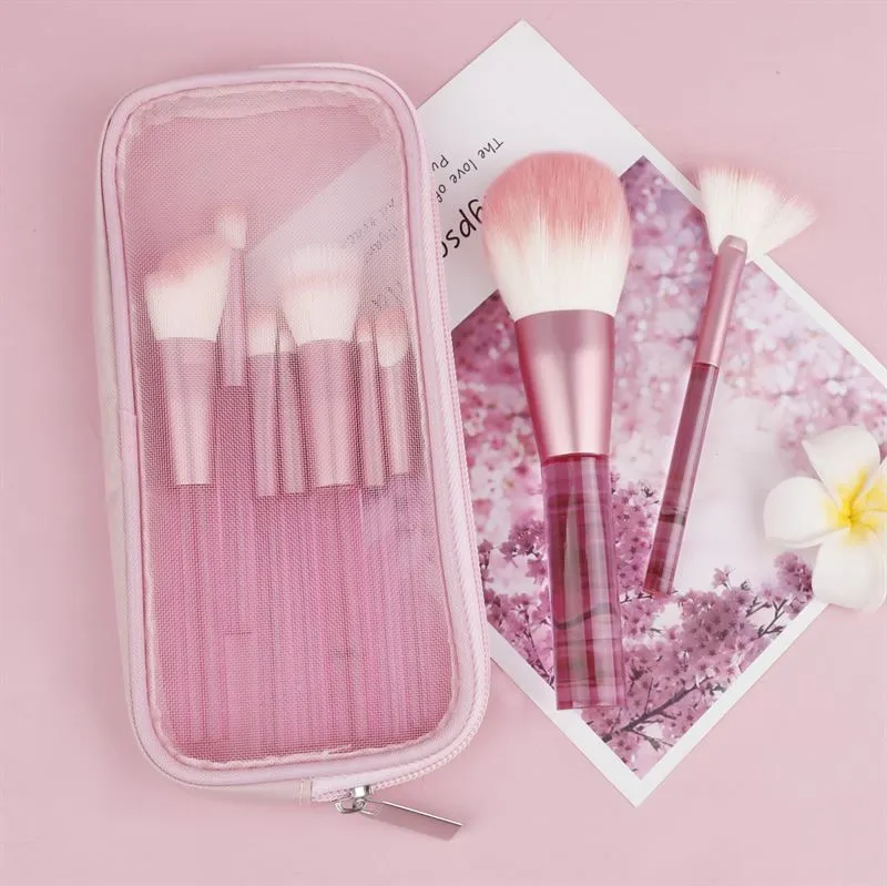 Technique PRO Translucent Perfection Make-up-Pinsel-Set – 9 Make-up-Pinsel mit Tasche (PINK)