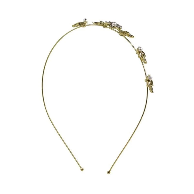 Haarreif goldfarben – SOHO mit Strass und Perlen