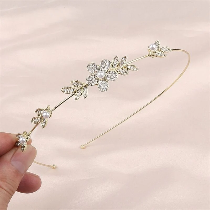 Haarreif goldfarben – SOHO mit Strass und Perlen