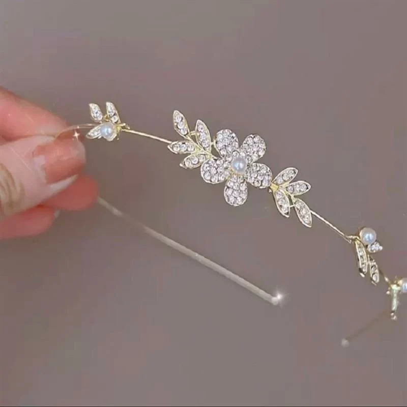 Haarreif goldfarben – SOHO mit Strass und Perlen