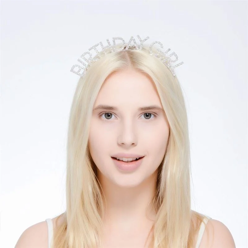 Haarreif Diadem – Birthday Girl – Silber mit Strass