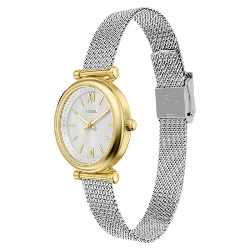 Fossil Carlie Round White Dial Watch ES5463