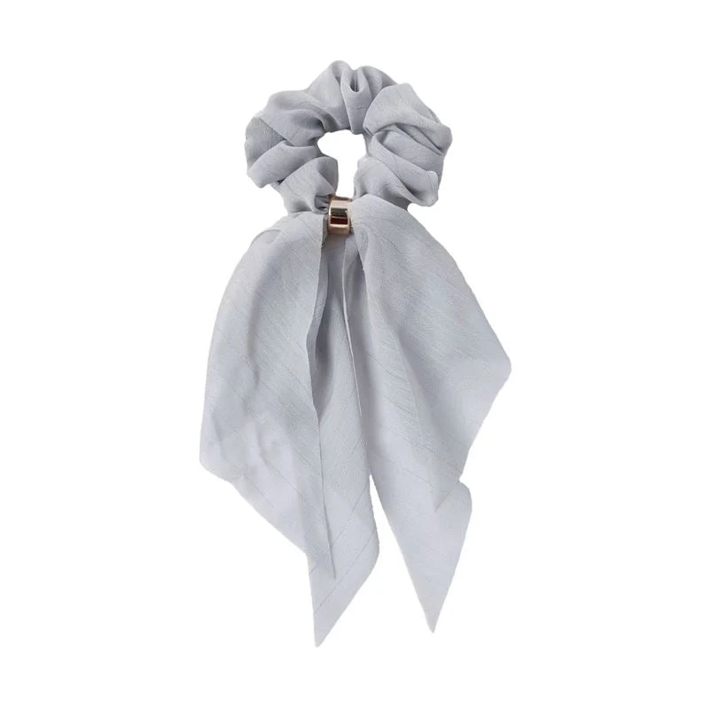 Scrunchie mit Tuch – SOHO Vina Grau Glitzer