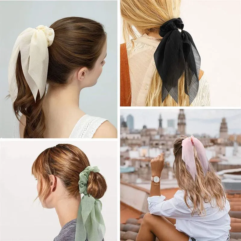 SOHO Vina Scrunchie mit Schal - Schwarz