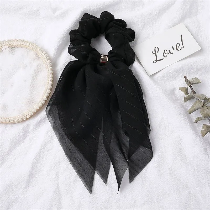 SOHO Vina Scrunchie mit Schal - Schwarz
