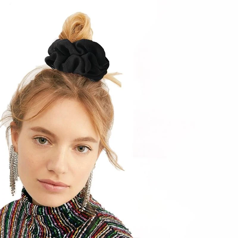 Scrunchie – pink mit Silber-Glitzer