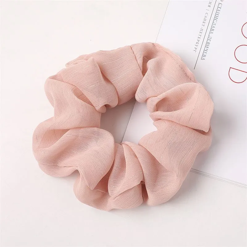 Scrunchie – pink mit Silber-Glitzer