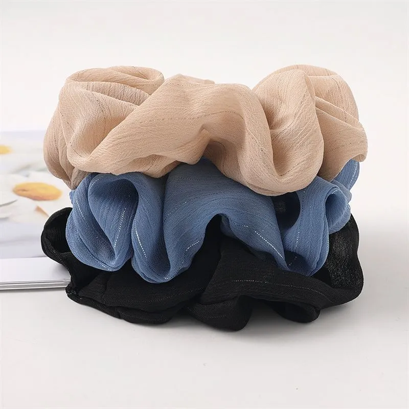 SOHO Jinn Scrunchie – beige mit Silberglitzer