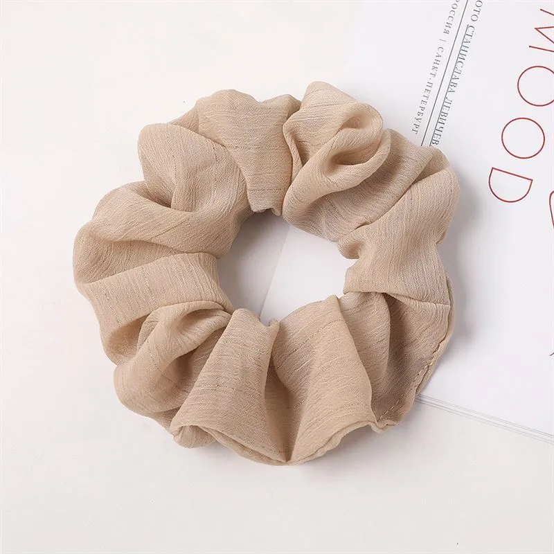 SOHO Jinn Scrunchie – beige mit Silberglitzer