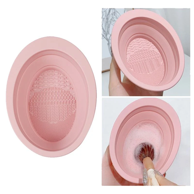 Technique PRO – Faltbare Reinigungsschale für Make-up-Pinsel aus Silikon – Nude Rose