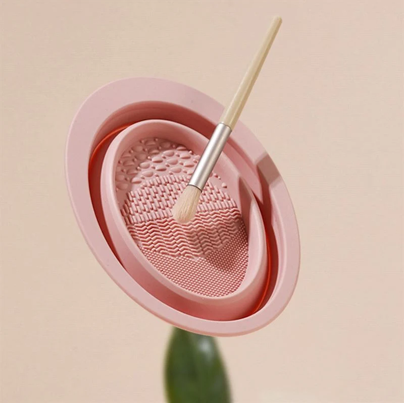 Technique PRO – Faltbare Reinigungsschale für Make-up-Pinsel aus Silikon – Nude Rose