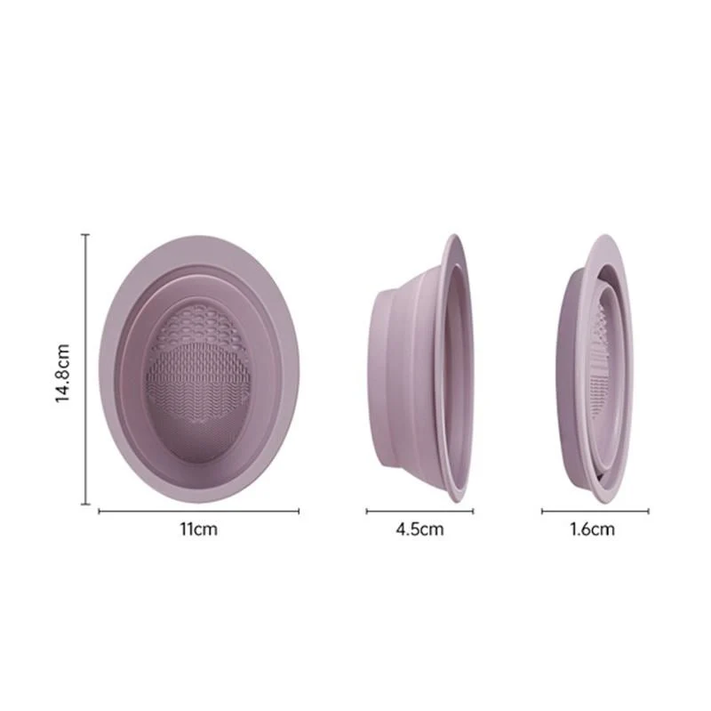 Technique PRO – Faltbare Reinigungsschale für Make-up-Pinsel aus Silikon – Nude Rose