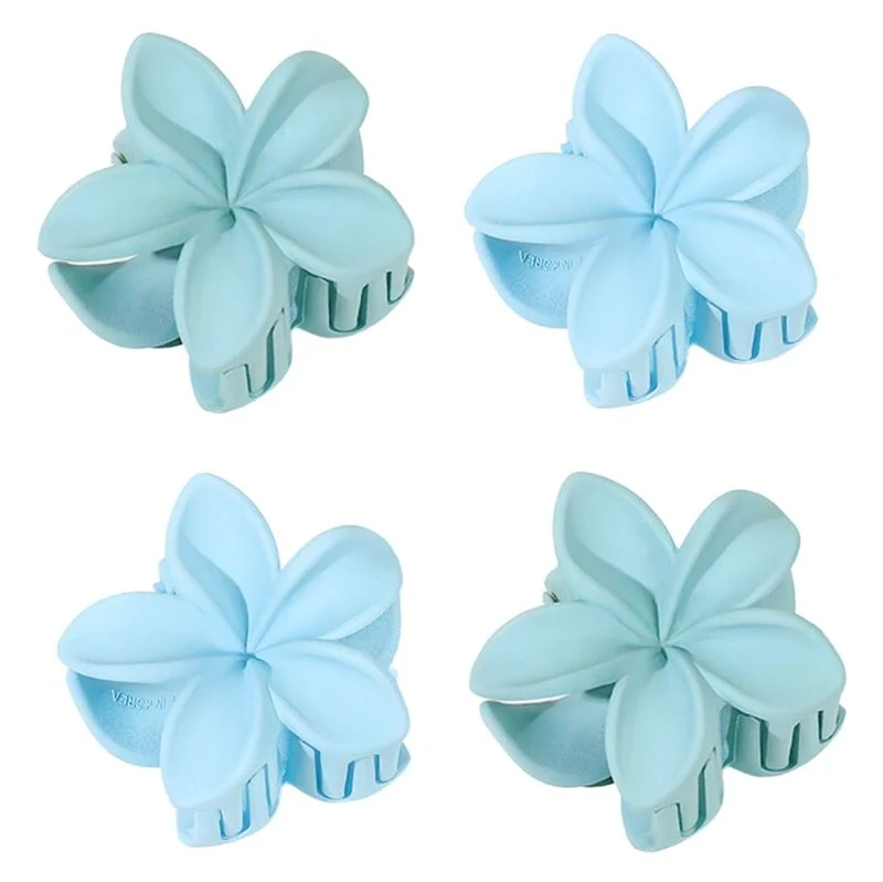 Mini-Haarspangen – SOHO Moana Blüten-Design – Blau, 4er Pack