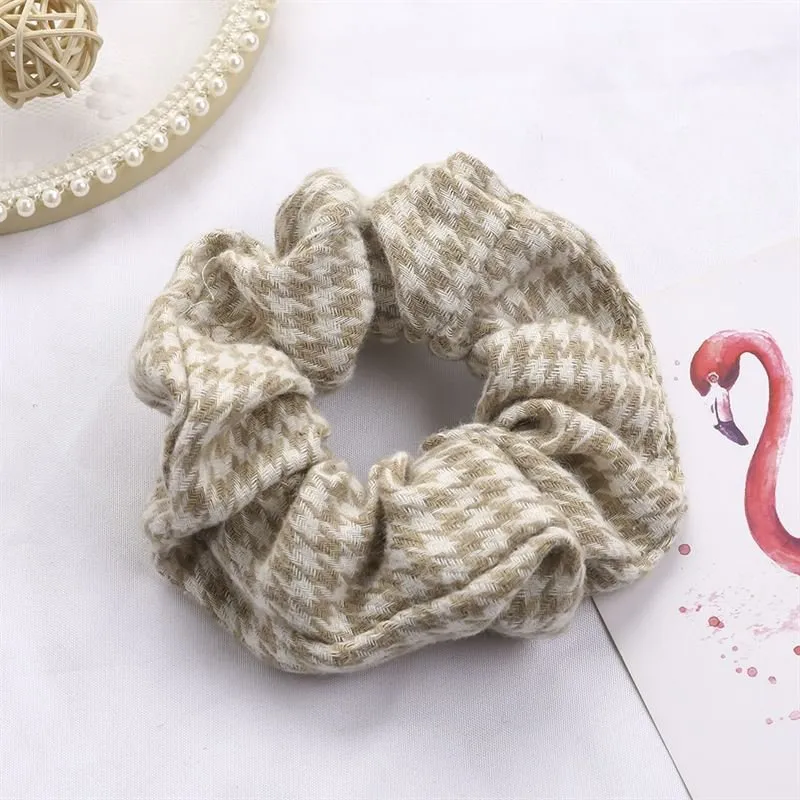 Scrunchie – Pepita Muster beige – SOHO