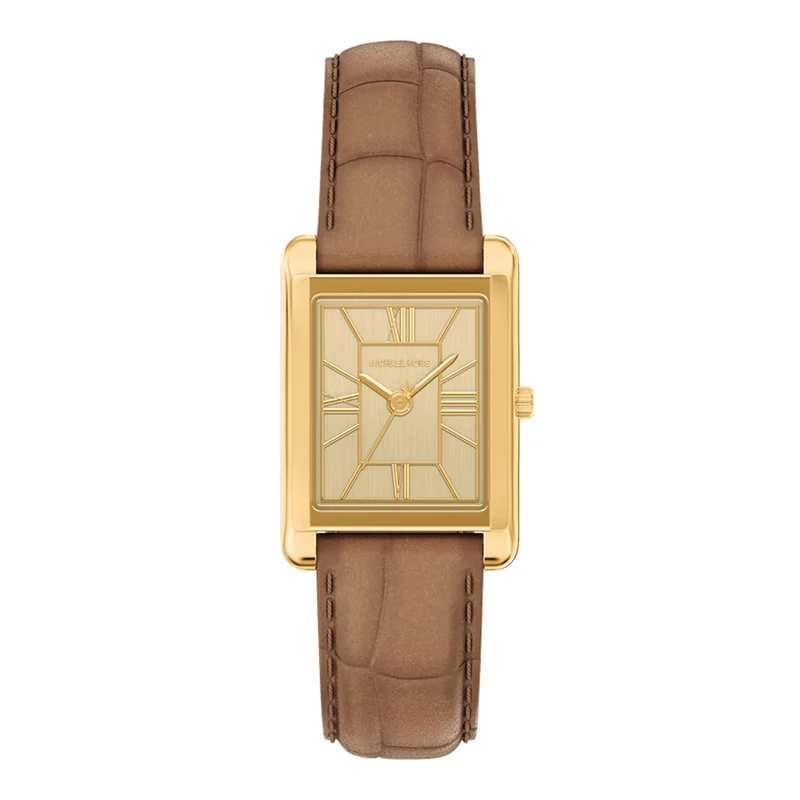 Michael Kors Essex Rectangular Gold Dial Watch MK7584