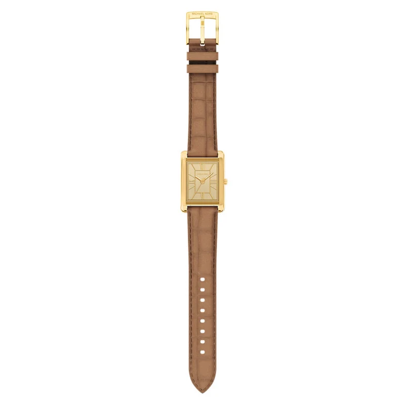 Michael Kors Essex Rectangular Gold Dial Watch MK7584