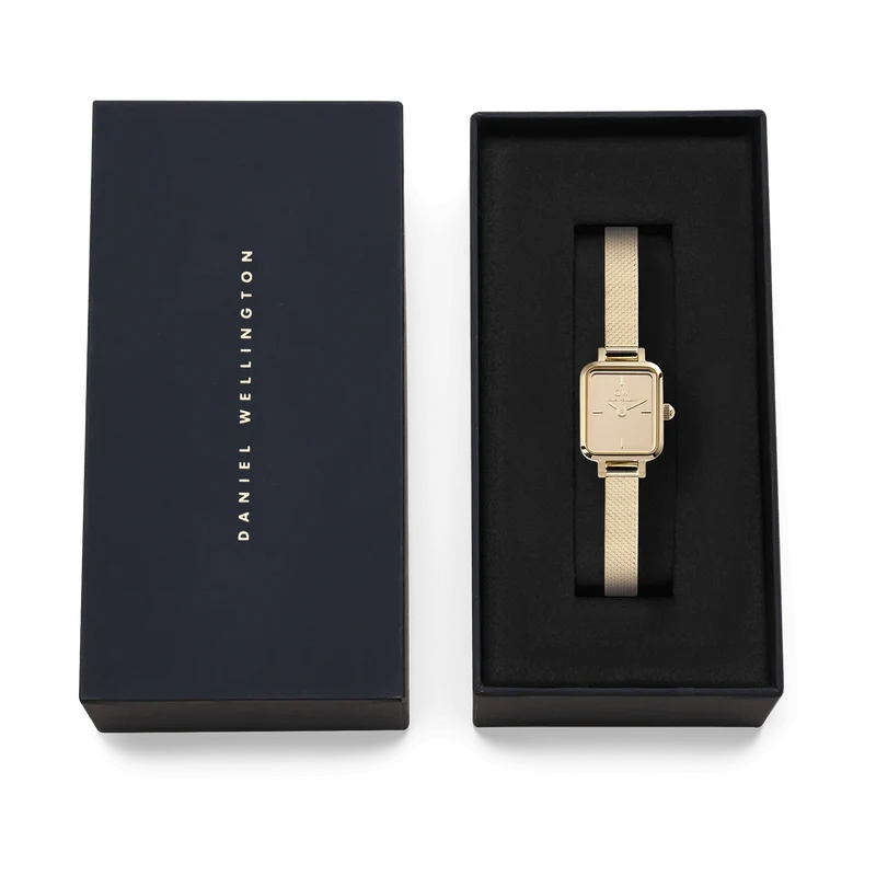 Daniel Wellington Petite&Quadro Mini Reflection Goldene Damenuhr DW00100801
