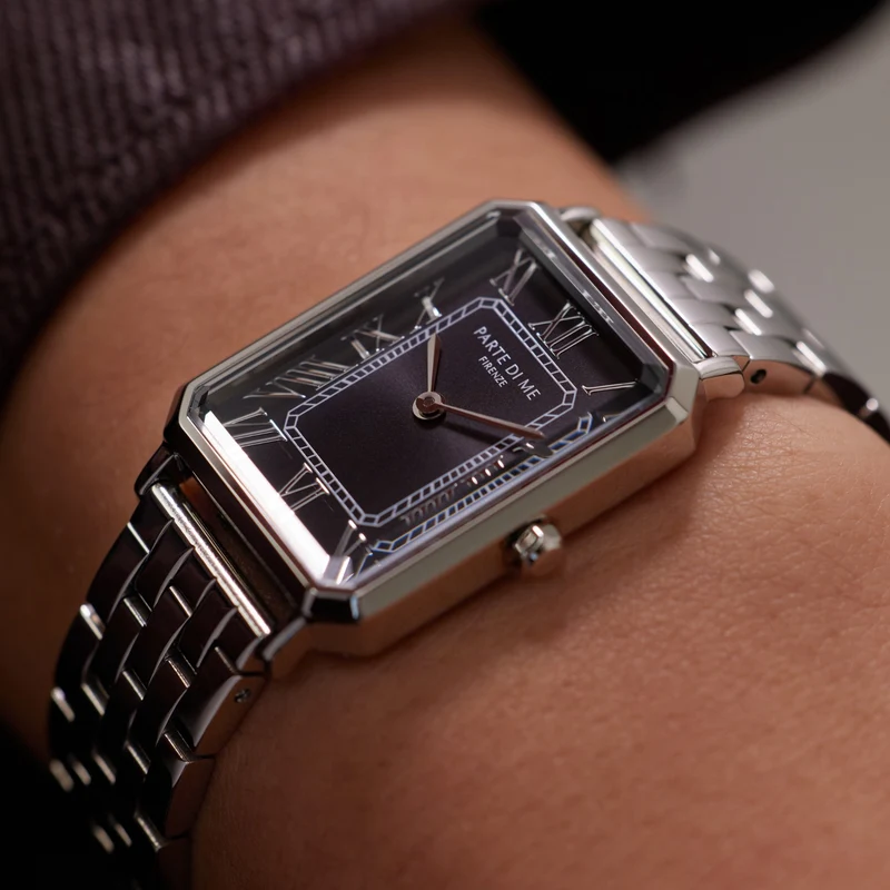 Parte di Me Orologio rectangular ladies watch silver coloured and black PDM09025