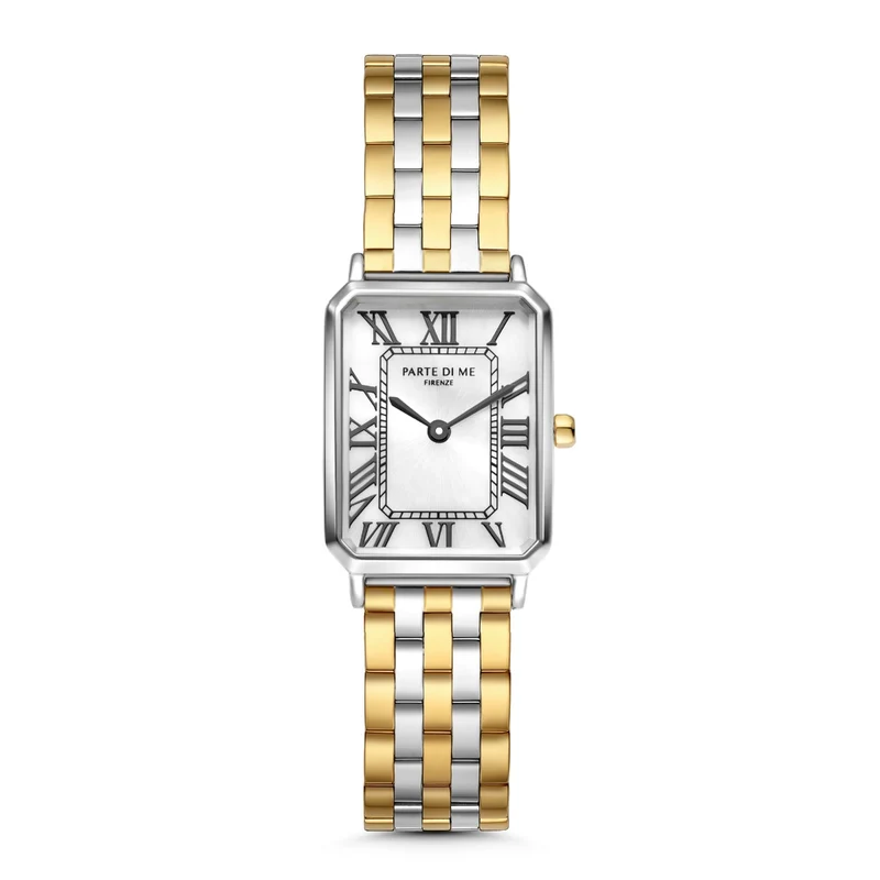 Parte di Me Orologio rectangular ladies watch gold coloured and silver PDM09022