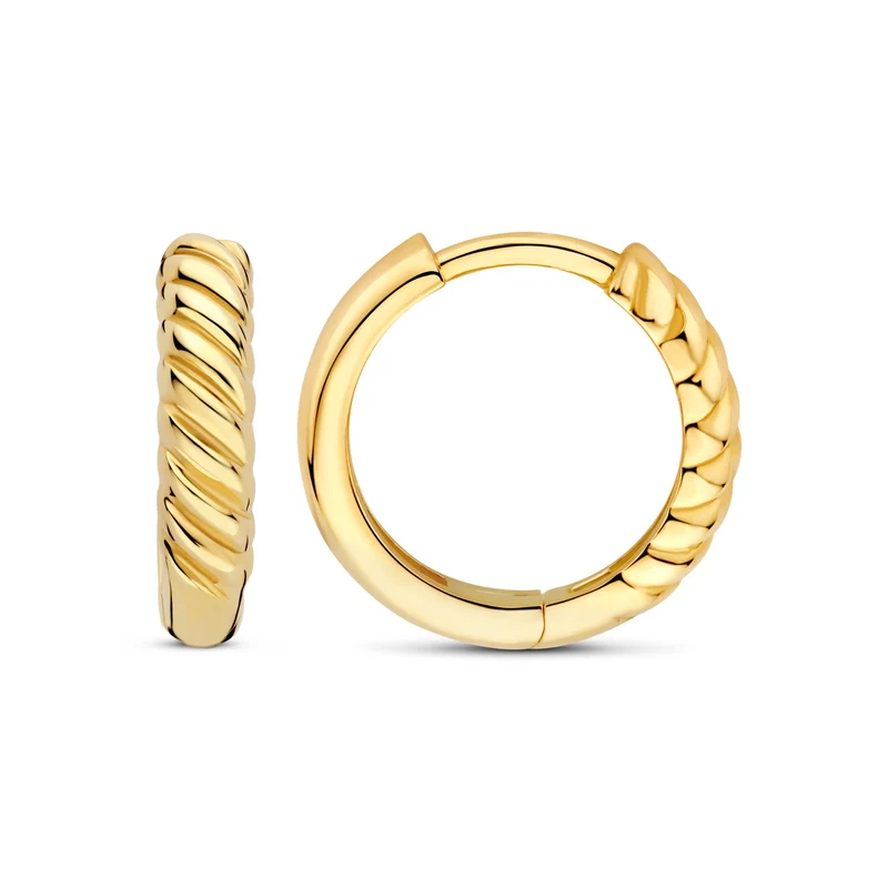 Beloro Jewels La Rinascente Milou 9-karätige Goldreifen-Ohrringe BO360106