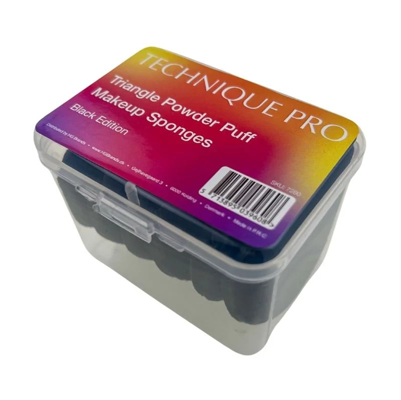 Puderquasten in Dreiecksform von Technique PRO, Schwarz, 6 Stück