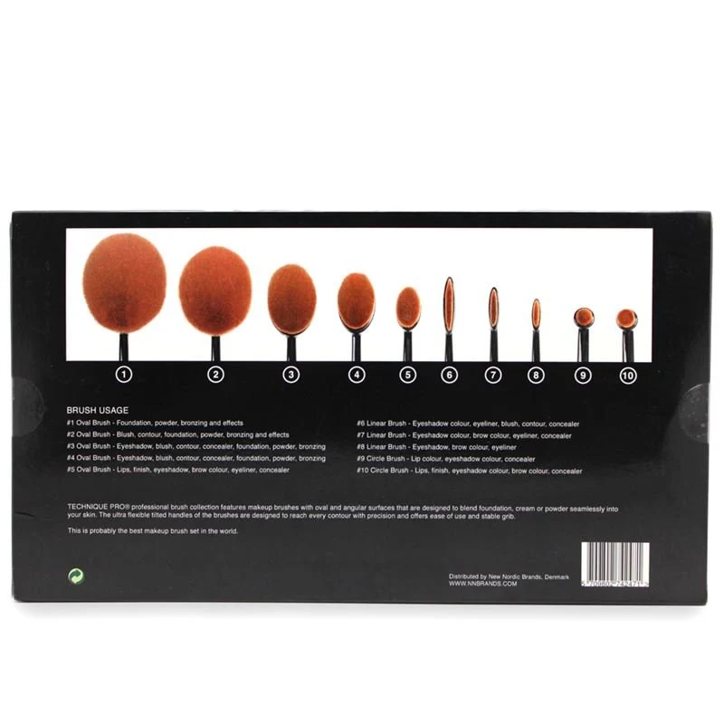 Technique PRO Ovale Pinsel für Make-up - 10 Sets