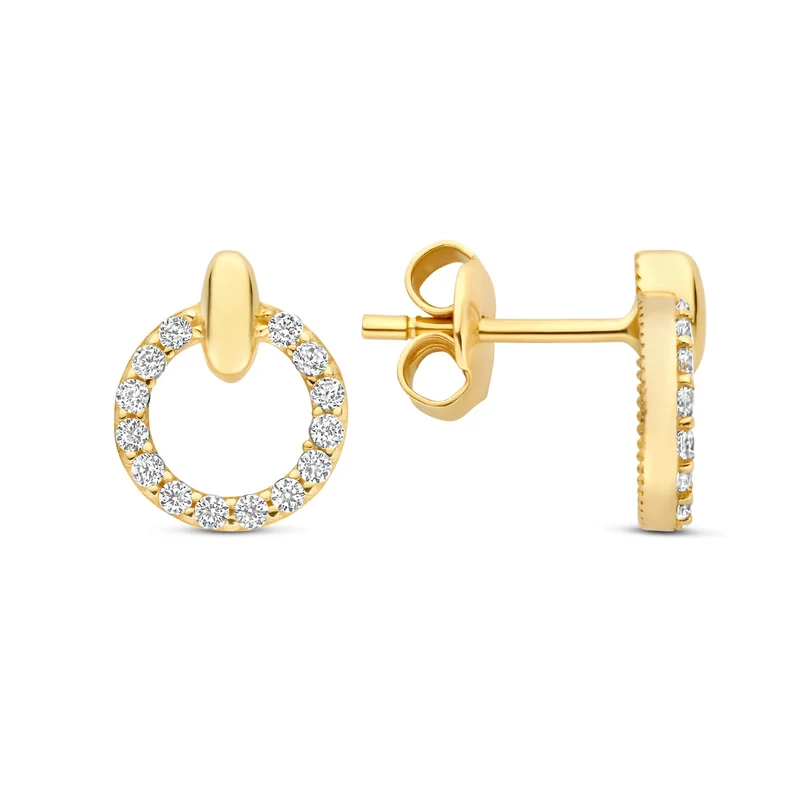 Beloro Jewels Monte Napoleone Irene 9 Karat Gold Ohrstecker mit Zirkonia-Steinen BO360124