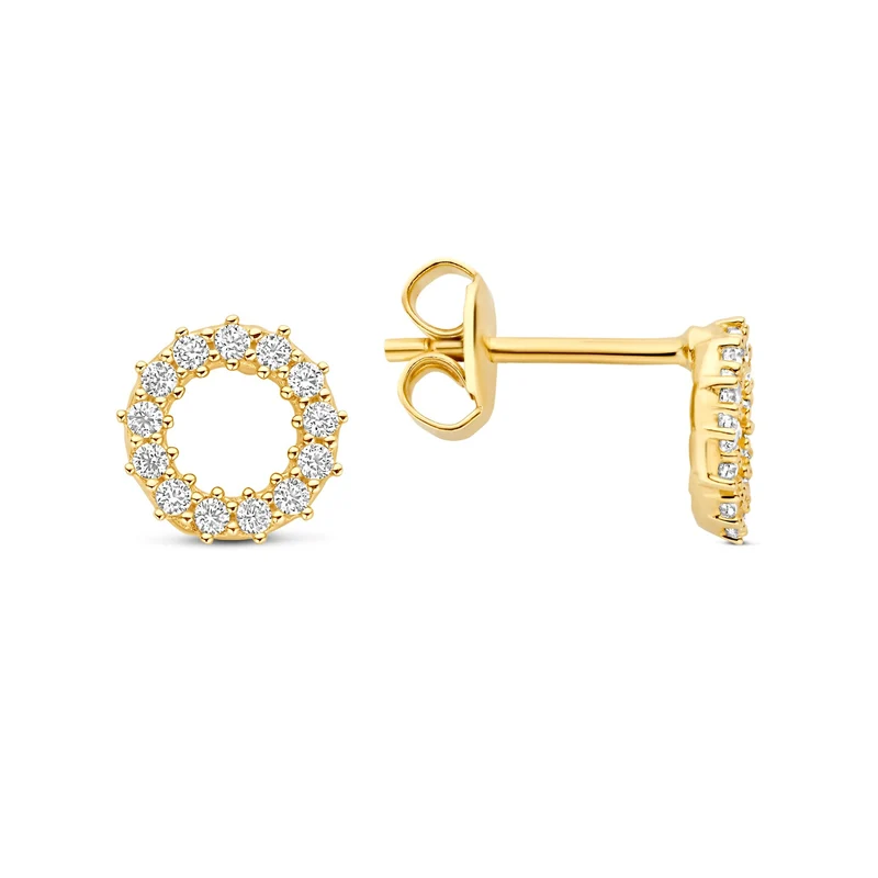 Beloro Jewels Monte Napoleone Ivet 9 karat Gold Ohrstecker mit Zirkoniasteinen BO360122