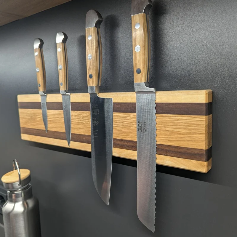 Oak, Birch & Walnut Magnetic Knife Rail