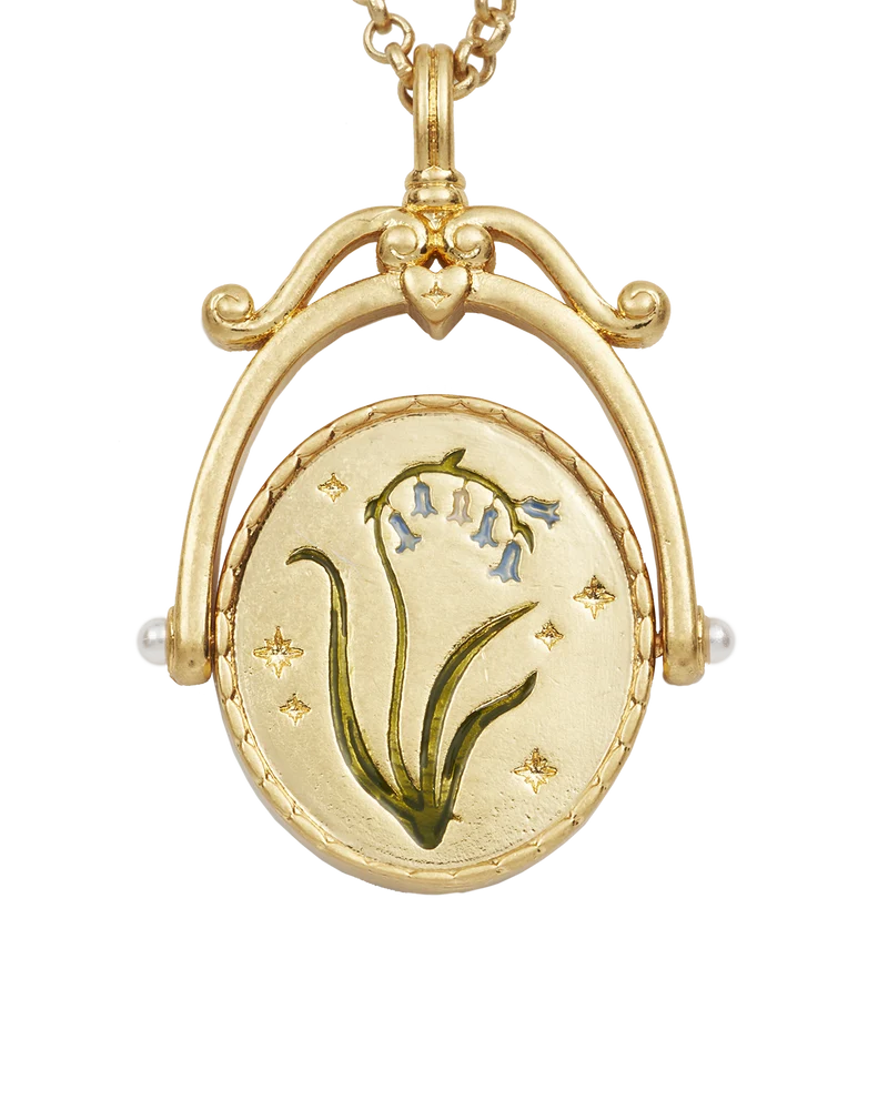 B Initial Bluebell Gold Spinner Necklace