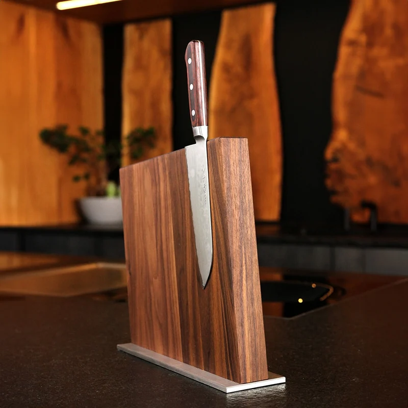 Walnut Magnetic Knife Block