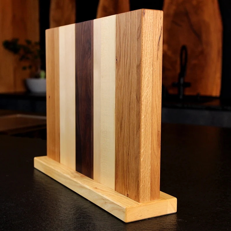 Birch, Oak & Walnut Magnetic Knife Block