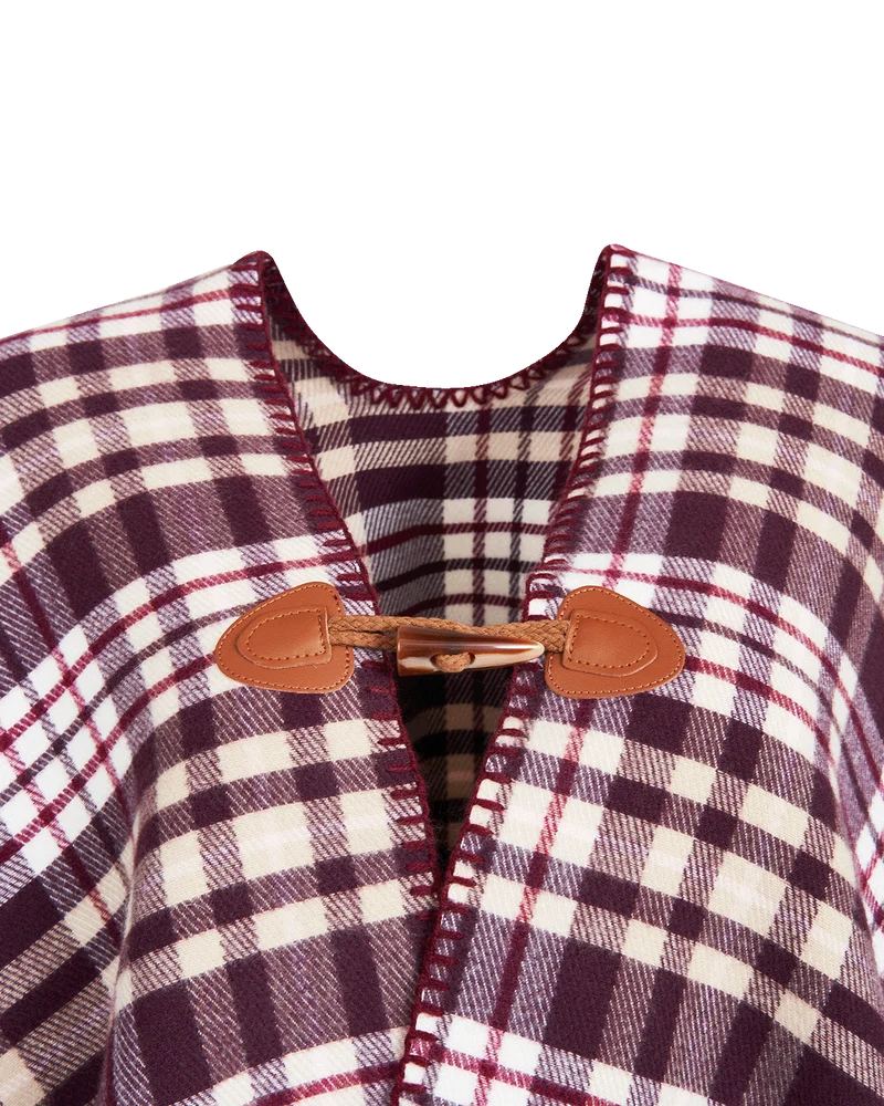 Check Cape in Caramel & Chocolate