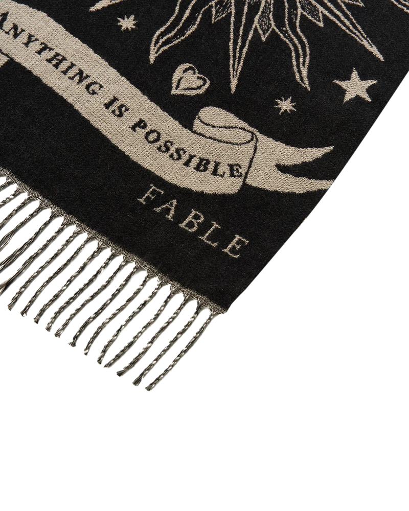 Freya Celestial Jacquard Scarf in Black