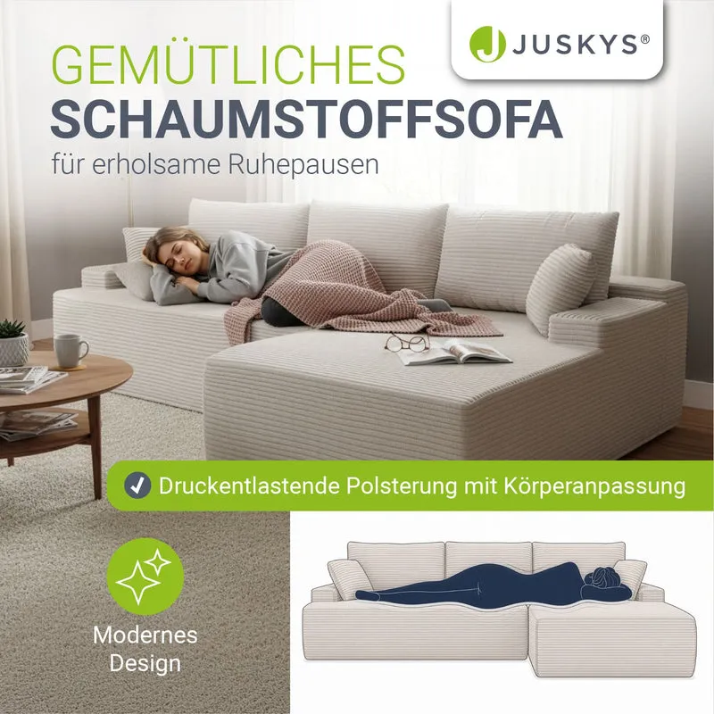 Sofa Coredo mit Cord Bezug & Dekokissen