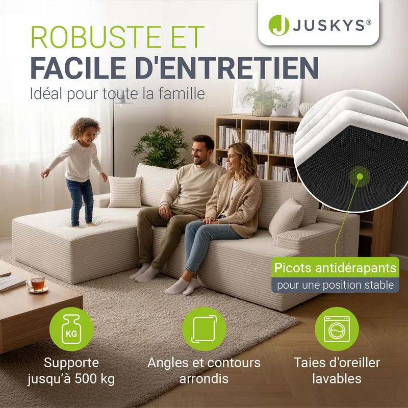 Sofa Coredo mit Cord Bezug & Dekokissen
