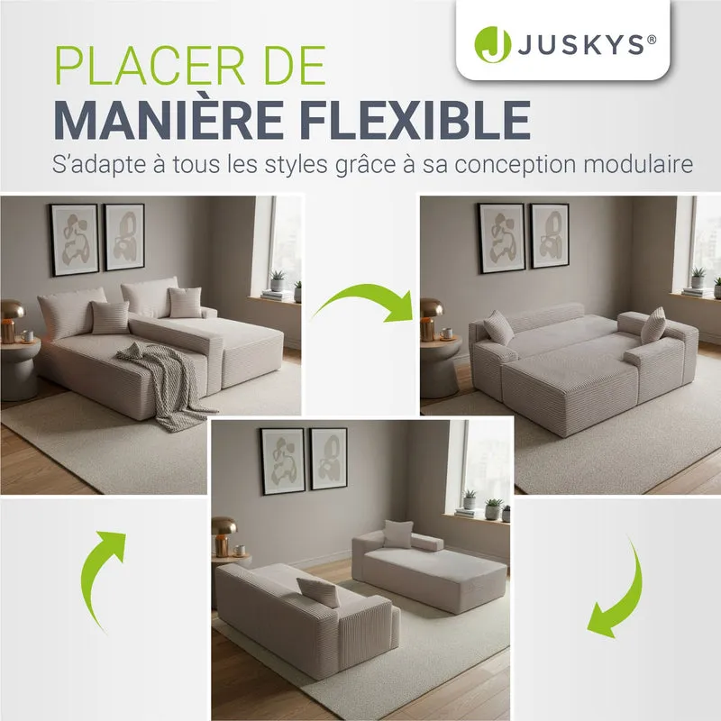 Sofa Coredo mit Cord Bezug & Dekokissen