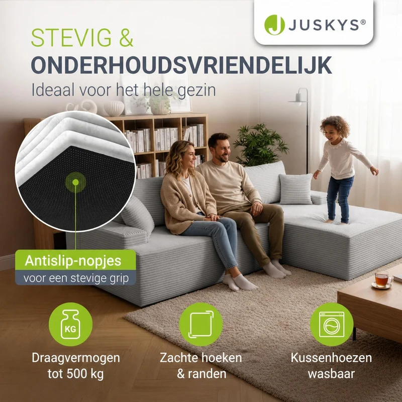 Sofa Coredo mit Cord Bezug & Dekokissen
