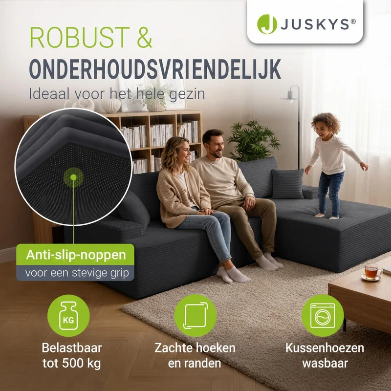 Sofa Coredo mit Cord Bezug & Dekokissen