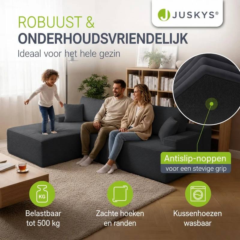 Sofa Coredo mit Cord Bezug & Dekokissen